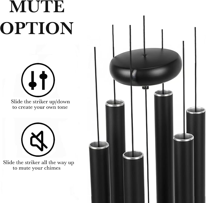 Wind Chimes for Outside Deep Tone, 47" Large WindChimes with 7 Tubes, 100% Rustproof Aluminum, Memorial Gift or Garden, Patio, Porch and Outdoor Décor