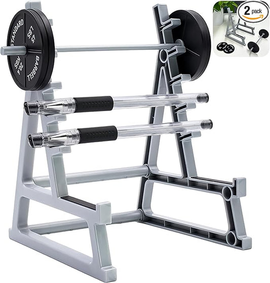 Squat Rack Pen Holder for Desk,Fun Desktop Accessories for Office,Augenster Barbell Rack Pen Holder Gym Theme Unique Organizer for Men,Home Mini Plastic Weight Rack Pencil Holders for Funny Gift