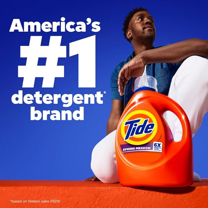 Tide Laundry Detergent Liquid, Original Scent, HE Compatible, 100 Loads, 125 fl oz, Tide Laundry Detergent, Liquid Laundry Detergent (Packaging May Vary)