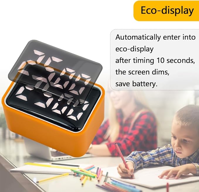 Digital Mini LED Timer, Rechargeable LED Countdown/Up Timer, 3 Pre-Set Memory Time Loud Alarm ON/Off Function, Ideal for Homework, Cooking, Classroom, Office, Kids Students (White)