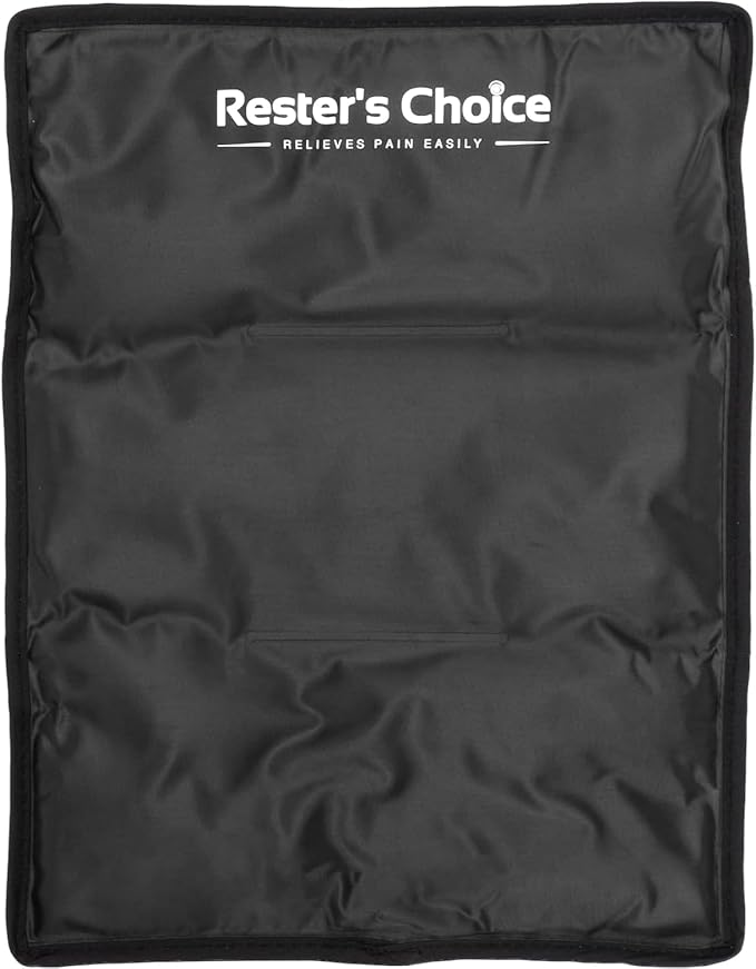 rester's choice Ice Pack for Injuries Reusable, Soft Gel Flexible - (Large: 11"x14.5") for Hip, Shoulder, Knee, Back - Comfy Cold Pack Compress for Swelling, Bruises, Surgery (Black, 1 Pack)