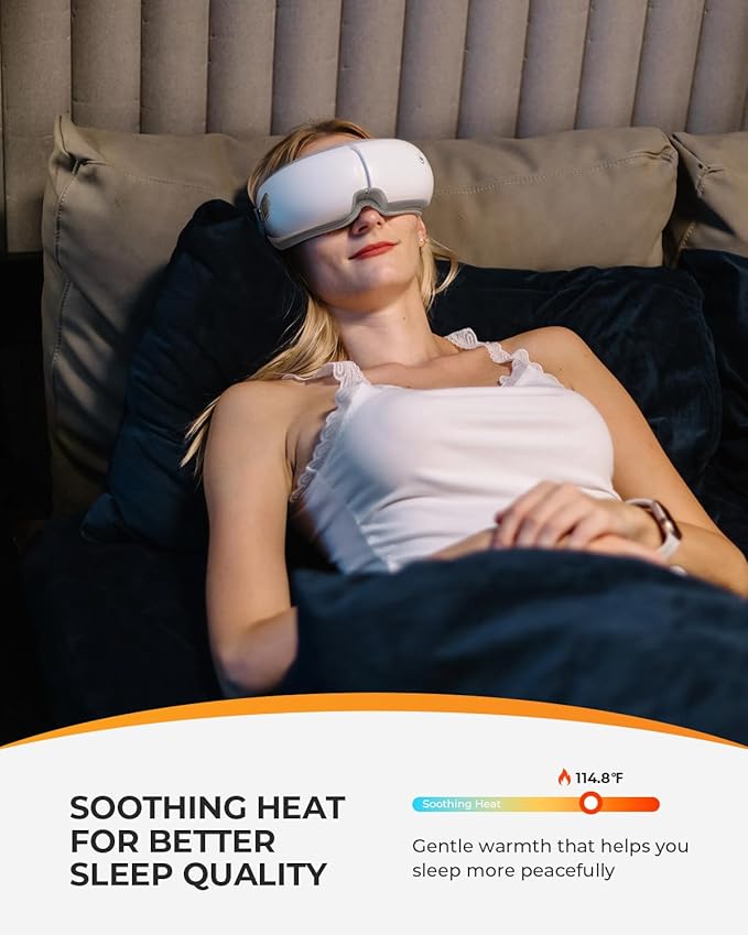 CooCoCo Heated Eye Massager, Gifts for Women, Mom, Heated Eye Mask for Migraine & Headache Relief, Dry Eyes, Improved Sleep