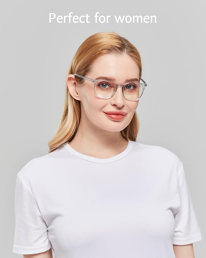 ANRRI Blue Light Blocking Glasses Round Lightweight Eyeglasses Frame Filter Blue Light Computer Game Glasses Grey Frame for Men and Women