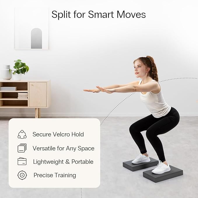 StrongTek 2-in-1 Non-Slip Balance Pad - High-Density Foam Cushion, Supportive Exercise Mat & Knee Pad for Core Training, Yoga, Pilates, Physical Therapy, Stability Training, Stretching, and Rehab