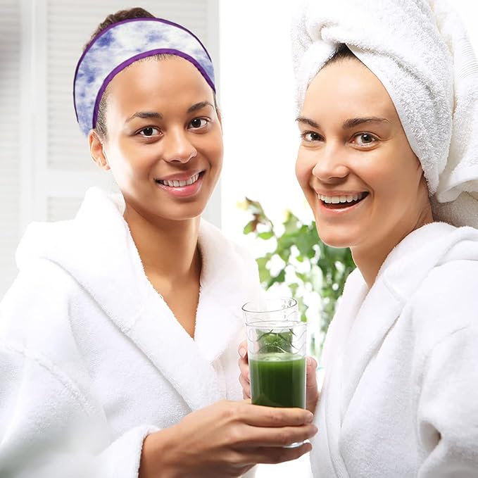 Spa Facial Headband 4 Pack Ultra Soft Adjustable Skincare for Face Washing, Shower, Facial Mask, Yoga