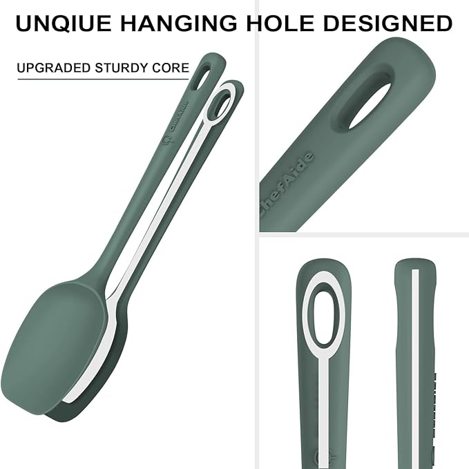 5 Pieces Silicone Spatula Set, Food Grade Rubber Spatula, Upgrade Strong Handle with Ergonomic Grip, Heat Resistant Up to 600°F for Nonstick Cookware, Cooking Dried Thyme