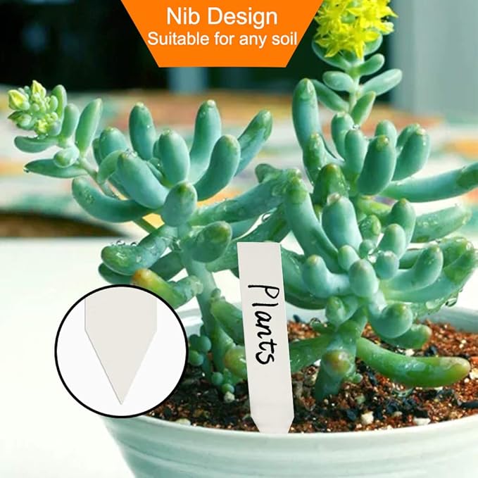 [Excellent] 100Pcs Plant Labels for Outdoor Garden, Plant Markers for Garden Waterproof, Plant Tags for Gardeners,White