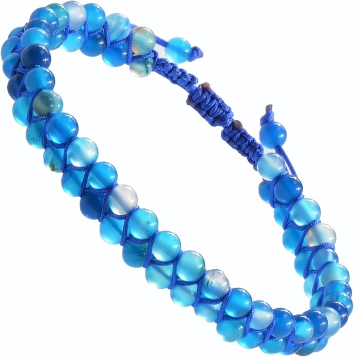 MASSIVE BEADS Double Layer Natural Chakra Healing Power Crystals Macrame Bracelet Yoga Stone Beads Gemstone Meditation Relax Anxiety Bangle for Unisex Women Men