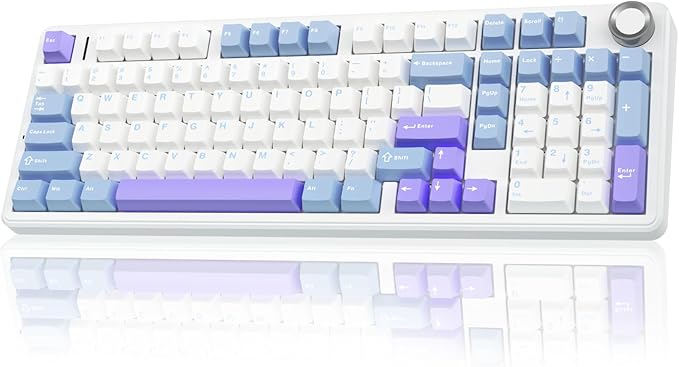 AULA F99 Pro Wireless Mechanical Keyboard with Knob,Creamy Sound,Tri-Mode BT5.0/USB-C/2.4GHz Hot Swappable Keyboard,Gasket Structure,RGB Backlit Computer Gaming Keyboards