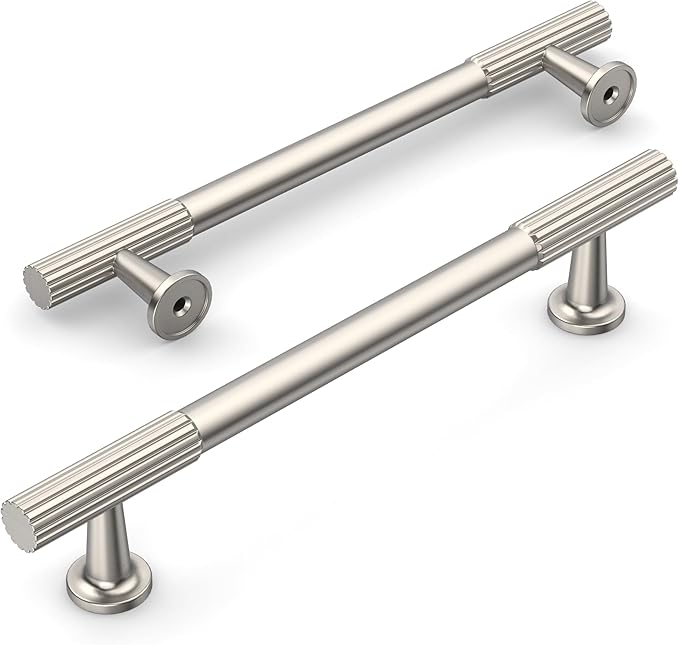 Amerdeco 10 Pack Brushed Satin Nickel Cabinet Pulls 6.3 Inch(160MM) Hole Centers Kitchen Cabinet Handles Hardware for Cabinets Cupboard Handles Drawer Pulls ZH0071