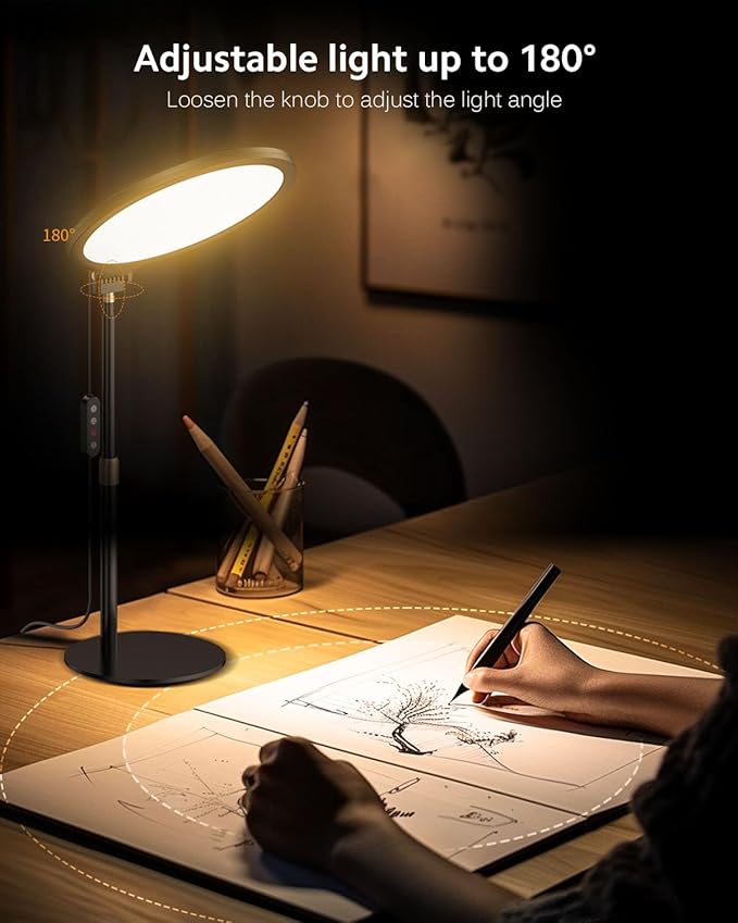 Ring Light with Stand for Zoom Meetings, 360° Rotate 10.5" Zoom Lighting for Computer Video Conference Light Desk Light, Full-Screen LED Lighting with Phone Holder for Live Streaming, Video Call