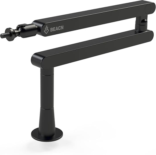 BEACN Mic Stand - Studio-Quality Low Profile Adjustable Microphone Arm with 360° Rotation, Cable Management, Easy Clamp, Universal Fit For Streaming, Podcasting, Gaming (Dark)