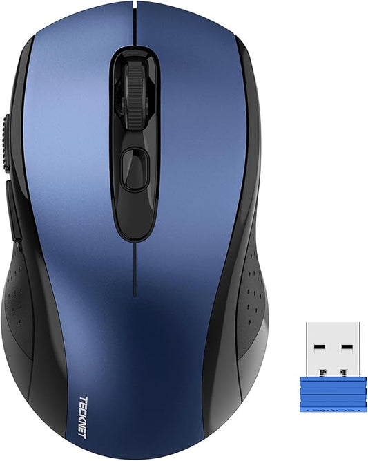 TECKNET Wireless Mouse for Laptop, 2.4G Wireless, 5-Level 4800 DPI, Silent with Receiver & 6 Buttons, 18 Months Battery Life, USB Portable for Mac, Chromebook