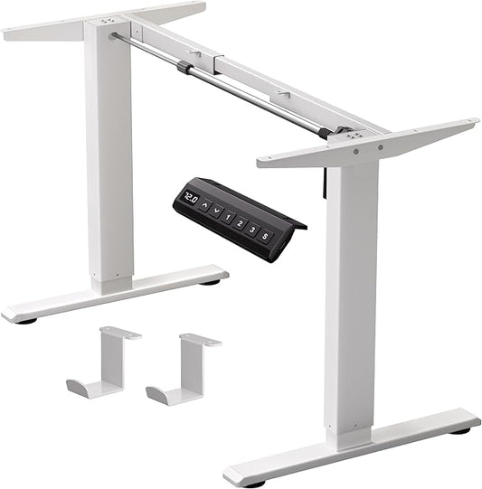Standing Desk Frame for 37 to 77.5’’ Desktop, Electric Height Adjustable Desk Legs, 176 lbs Motorized Desk Legs Workstation Frame with Memory Presets, White Frame Only