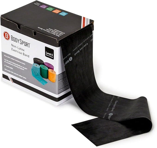 Body Sport Exercise Band, 50 yd. x 4 in. Roll - Home & Gym Fitness Equipment for Stretching, Strength Training & Physical Therapy
