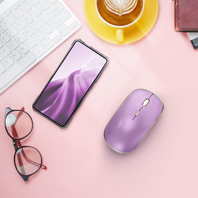 JOYACCESS Wireless Mouse - 2.4G Portable & Ergonomic with 5 DPI Levels for Desktop, Notebook, PC & Laptop (Purple)