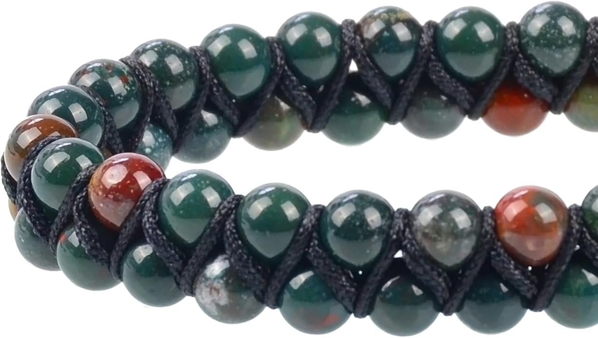 MASSIVE BEADS Double Layer Natural Chakra Healing Power Crystals Macrame Bracelet Yoga Stone Beads Gemstone Meditation Relax Anxiety Bangle for Unisex Women Men