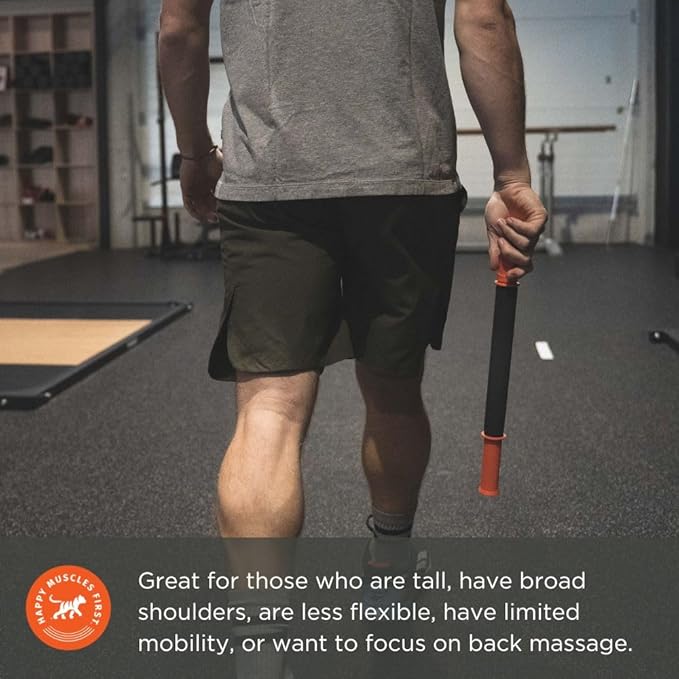 Tiger Tail 22in Massage Stick Portable Roller, Handheld, Deep Tissue Foam Roller, Body Massage and Myofascial Release Tool for Legs, Neck, Calves, Thighs, Shins & Back, The Long One 22, Made in USA