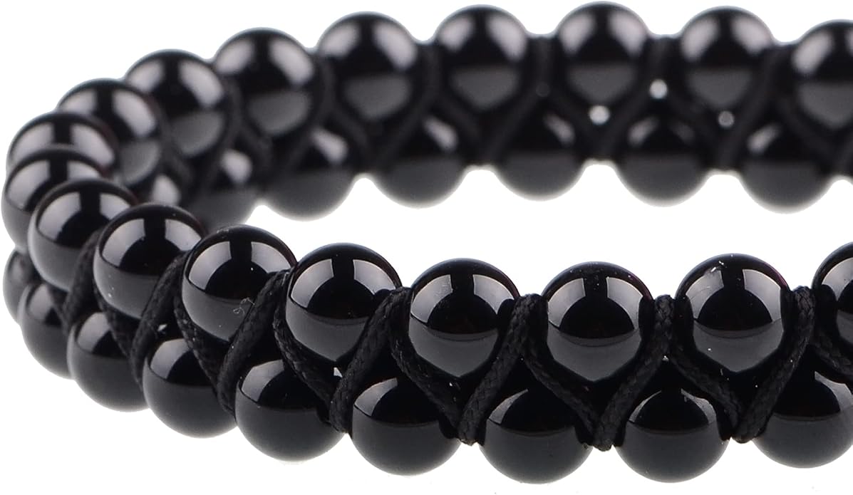 MASSIVE BEADS Double Layer Natural Chakra Healing Power Crystals Macrame Bracelet Yoga Stone Beads Gemstone Meditation Relax Anxiety Bangle for Unisex Women Men