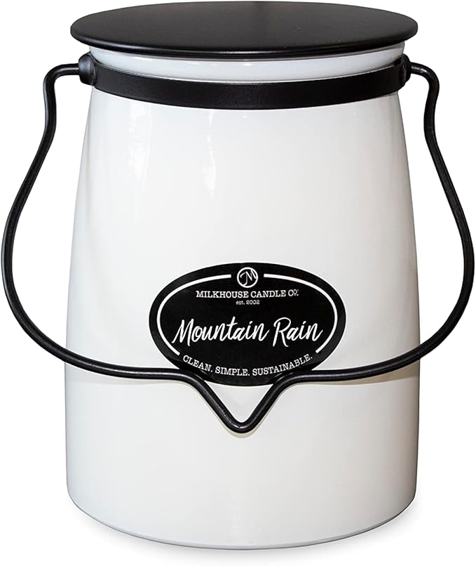 Milkhouse Candle Company - Mountain Rain - Creamery Collection - 22oz Single Cotton Wick Soy Candles with Beeswax - Long Burn Time, Made in The USA - Non Toxic, Premium Scented Candles
