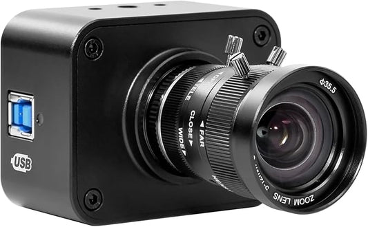 MOKOSE USB Camera 4K,USB3.0 Manual Focus Webcam with 5-12mm Varifocal Lens, IMX678 1/1.8" 8MP Sensor Support YUY2,Web Camera for Desktop Computer Laptop