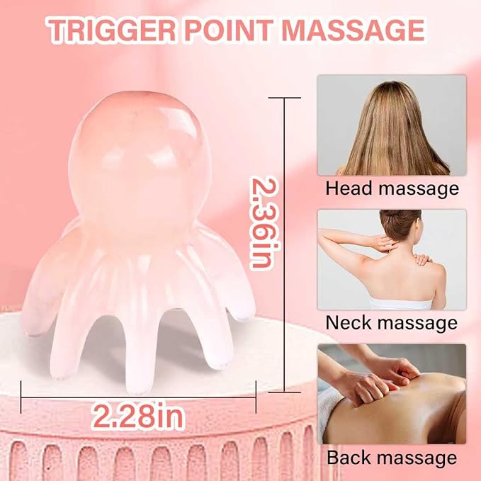 4 PCS Octopus Head Massager Scalp, Hair Spa Massage Tools, Manual Acupressure Tool with 8 Flexible Nodes