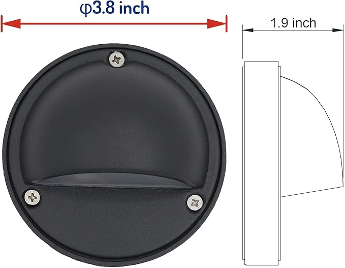 2W LED Deck Lights Landscape Lighting Landscape Lights Low Voltage Outdoor Deck Lighting Replaceable G4 LED Bulb 3000K Aluminum housing for Step, Pathway,Walkway,Deck,Yard Black, Pack of 10