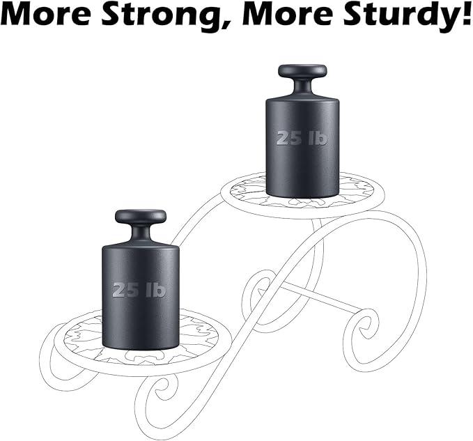 2 Tier Golden Plant Stand for Indoors, Beautiful Appearance And Cute Shape. Brown 1 Pcs