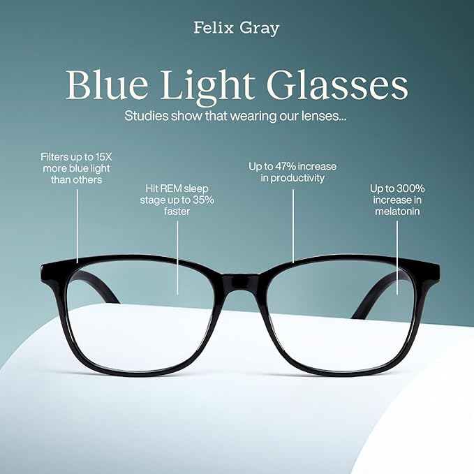Felix Gray Filtered Blue Light Glasses Men & Women, Blue Light Blocking, Gaming, Computer