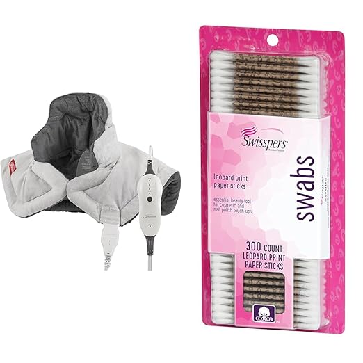 Sunbeam Neck Heating Pad and Swisspers Cotton Swabs 300 Count