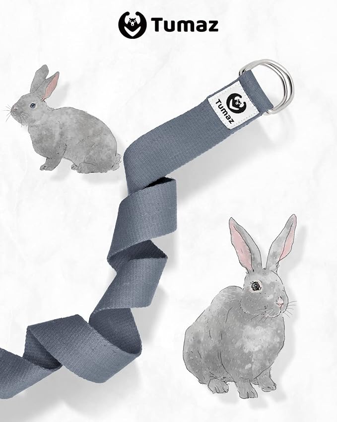 Tumaz Yoga Strap/Stretch Bands [15+ Colors, 6/8/10 Feet Options] with Extra Safe Adjustable D-Ring Buckle, Durable and Comfy Delicate Texture - Best for Daily Stretching, Physical Therapy, Fitness