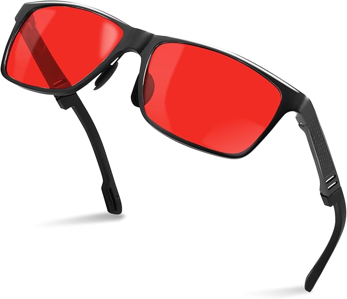 Carbon Blue Light Blocking Glasses Men for Computer, Gaming, Metal Frame Green Light Protection Night Driving Glasses for Man