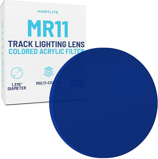 KastLite Blue Acrylic Lens Filter for Halo Track Lighting | Track Light Head - Adjust The Color of Your Lighting | Select Lens Size - MR11 Bulb for Spotlight Fixtures