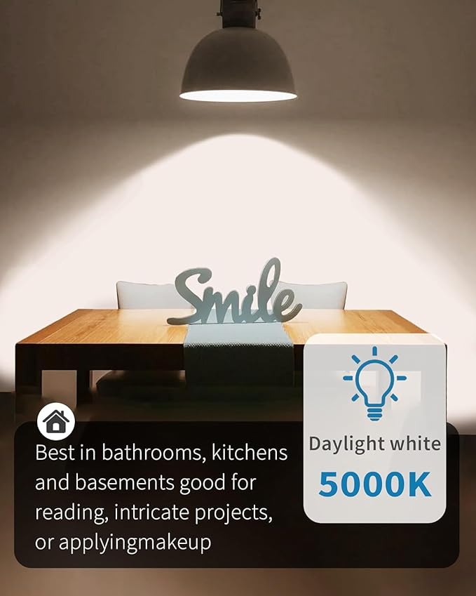 TJOY LED Light Bulbs, 100 Watt Equivalent A19, 5000K Daylight LED Bulb, 15W Bright White Energy Saving Lightbulbs with E26 Standard Base, 1500 Lumens Non Dimmable Lamp for Home Bedroom Indoor, 6 Pack