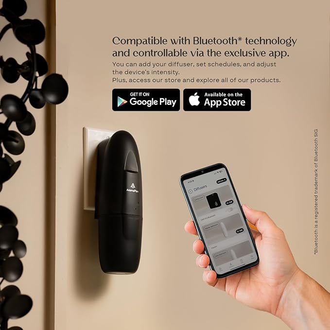 AromaPlan Authentic 2025 Upgraded Smart Plug in Waterless Diffuser (2 Fragrances Included)-Cold Air & Nanotechnology Diffusers for Home & Office- Silent Wall Diffuser Plug in (2 Devices +2 Scents)