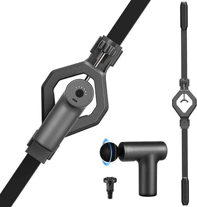 Massage Buddy Back Relief Bundle - Bonus Massage Gun Included for Hard -to-Reach Muscle Pain, Shoulders, Lower Back and Neck Massager