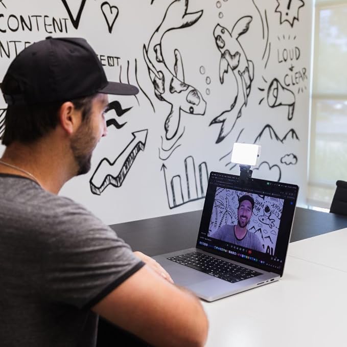 Lume Cube Video Conference Lighting Kit | Live Streaming, Video Conferencing, Remote Working | Lighting Accessory for Laptop, Adjustable Brightness and Color Temperature, Computer Mount Included