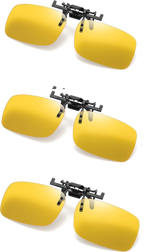 Clip on Flip up Polarized Lens For Prescription Glasses UV Protection Sunglasses (Clear lenses not Polarized)