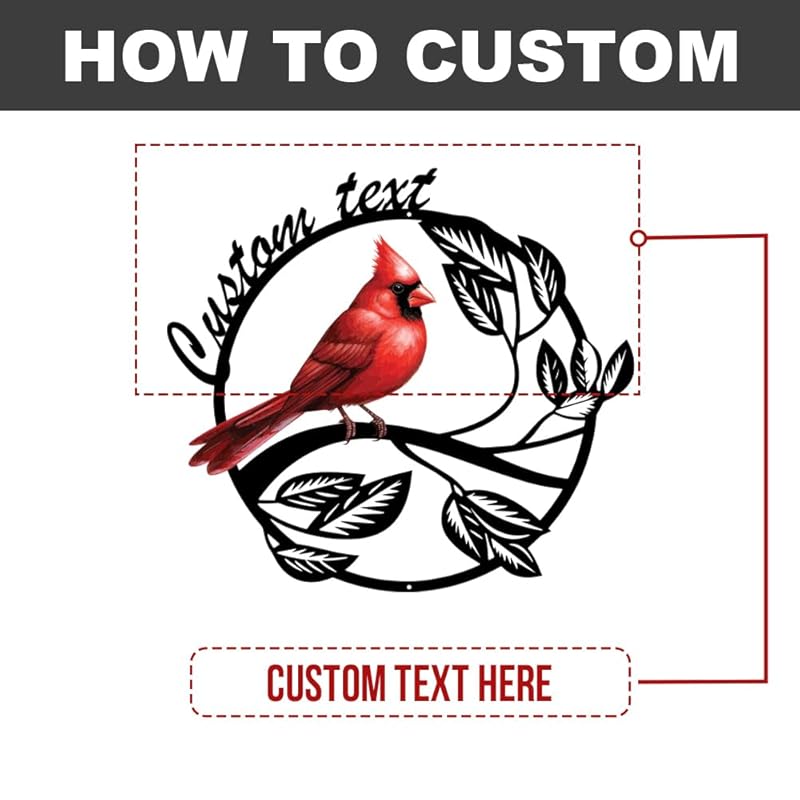 Personalized Name Garden Cardinal Metal Signs, Custom Family Name Yard Decor for Outdoor Outside, Cardinal Lawn Patio Stake Gardening Enthusiasts Grandmothers Gift