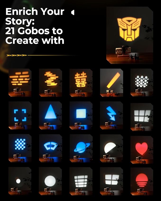 SmallRig RF 10C Portable Photography Flashlight, 4 Color LED Video Spotlight, 21 Filters GOBO Light, 7500mAh Aluminum Alloy Ambient Light, Content Creation Camera Accessories, Bumblebee Edition 5512