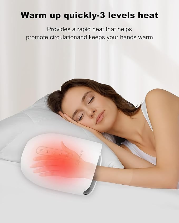 Snailax Hand Massager with Heat and Compression, Hand Massager for Arthritis and Carpal Tunnel Relief, Rechargeable Finger Wrist Massager for Pain Relief, Gifts for Women Men
