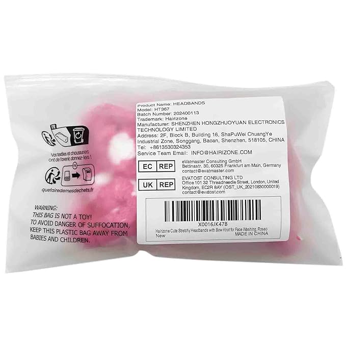 Hairizone Makeup Wrap Headband for Facial Wash Shower Hairband Adjustable Elastic Bowknot Cosmetics Hair Band for Women (Roseo)