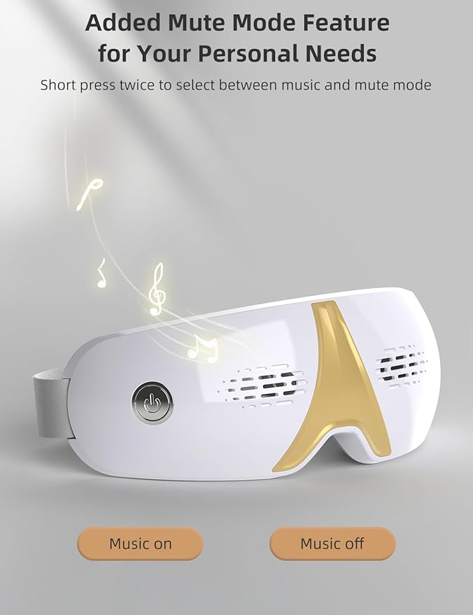 Eye Massager with Heat & Vibration, Upgraded Heated Eye Massager with Acupressure, Music, Voice Prompts, Vision Window, Smart Eye Care Birthday Gifts for Mom Dad Friend Women Men