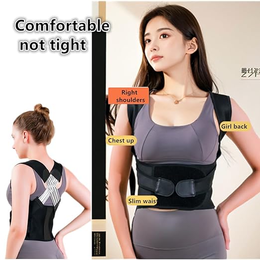 Back Brace for Women and Men,Shoulder Straightener,Back straightener,Adjustable Posture Corrector Suitable for Upper and Lower Back Pain Relief-Scoliosis,Hunchback,Spine Corrector(Size M)