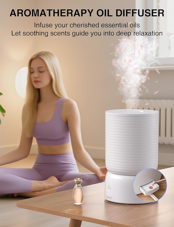CLEVAST Smart Humidifiers for Bedroom, 1 Gal/4L Cool Mist Top Fill Humidifier with Essential Oil Diffuser, Quiet Operation for Baby Nursery, Home, Office, Large Room, Works with Alexa/Google Assistant