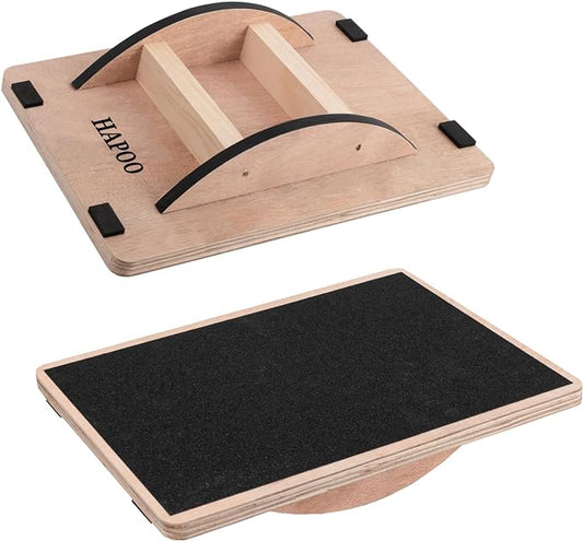 Wooden Wobble Board for Adults - Anti-Slip Balance Board for Stand-Desk Core Strength Therapy