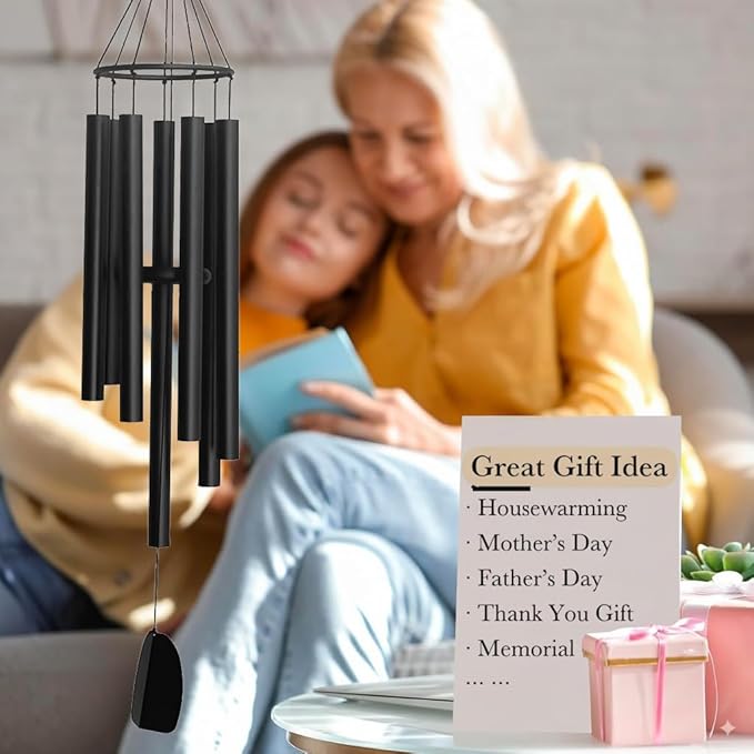 Wind Chimes for Outside Deep Tone, 47" Large WindChimes with 7 Tubes, 100% Rustproof Aluminum, Memorial Gift or Garden, Patio, Porch and Outdoor Décor