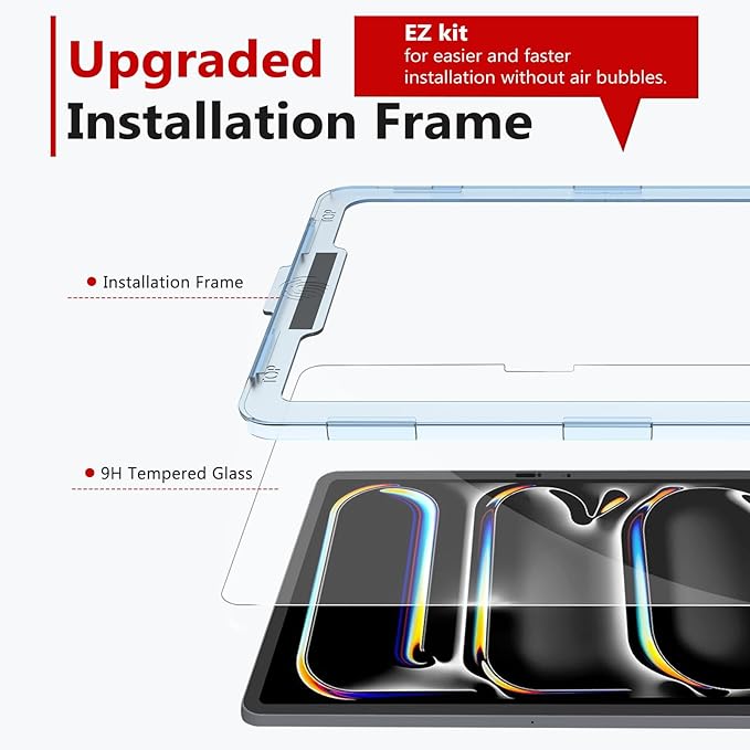 bersem Screen Protector Compatible with iPad Pro 11 Inch M5 2025 / M4 2024, Tempered Glass, Ultra Clear, Anti-Scratch, Case Friendly, EZ Kit, 1 Pack