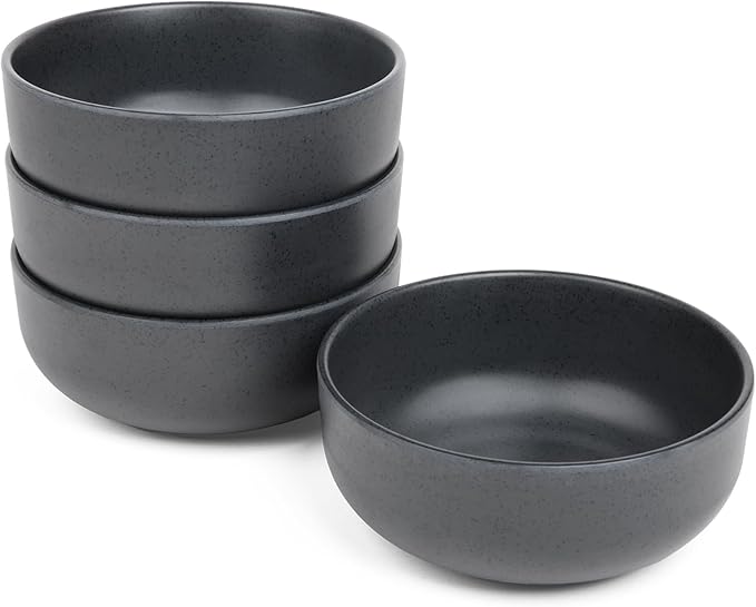 Larder & Vine 12-Piece Melamine Dinnerware Set: Durable, Lightweight, Break-Resistant Plates & Bowls – Stylish, Non-Toxic, Dishwasher Safe – Ideal for Everyday Use, Indoor & Outdoor Dining – Black