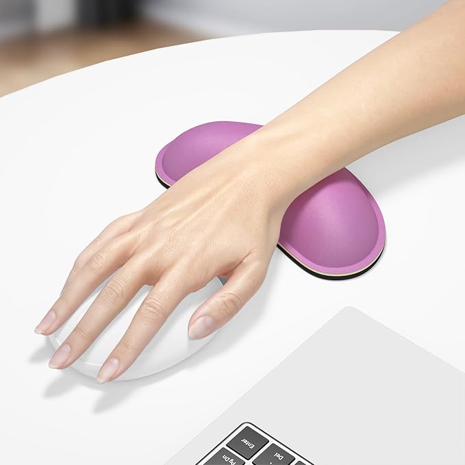 Dapesuom Mouse Wrist Rest, Ergonomic Memory Foam Mouse Wrist for Computer Desk Mats Support, Hand Rest Pad Cushion for Gaming, Office, Laptop, Men, Women, Pain Relief & Easy Typing, Radiant Orchid